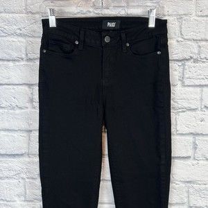 Paige Women Verdugo Ultra Skinny Black Wash Stretch Denim Jean Size 27 (26X27.5)